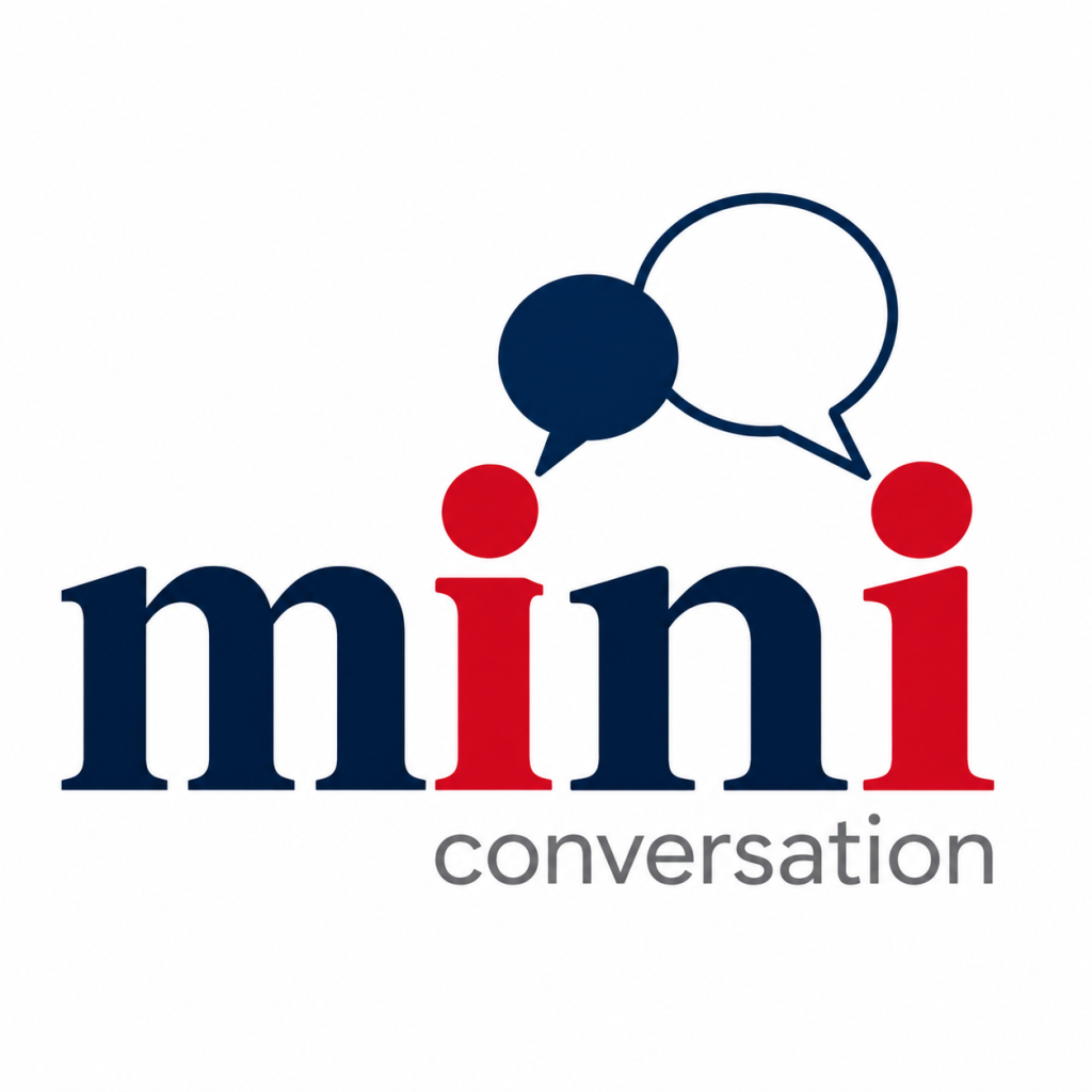 Logotipo Mini Conversation aplicado ao estudo conceitual de identidade visual.